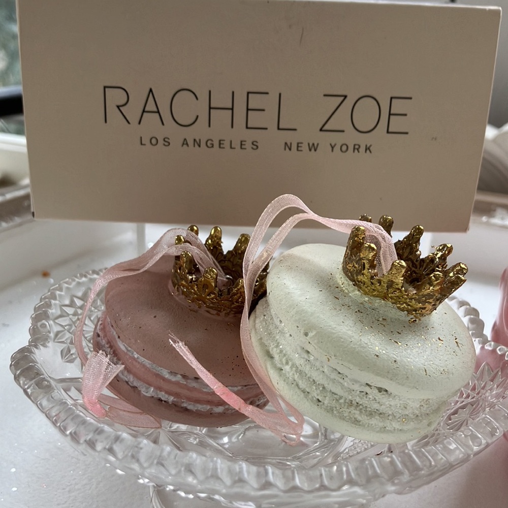 BUNDLE Valentines Day SET/6 Macaron Ornaments & Lite Up Hot Cocoa Mug RACHEL ZOE - Picture 7 of 8